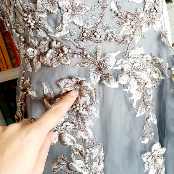 NEW LA FEMME Embroidered & Beaded Ballgown Z55 - Picture 6 of 12